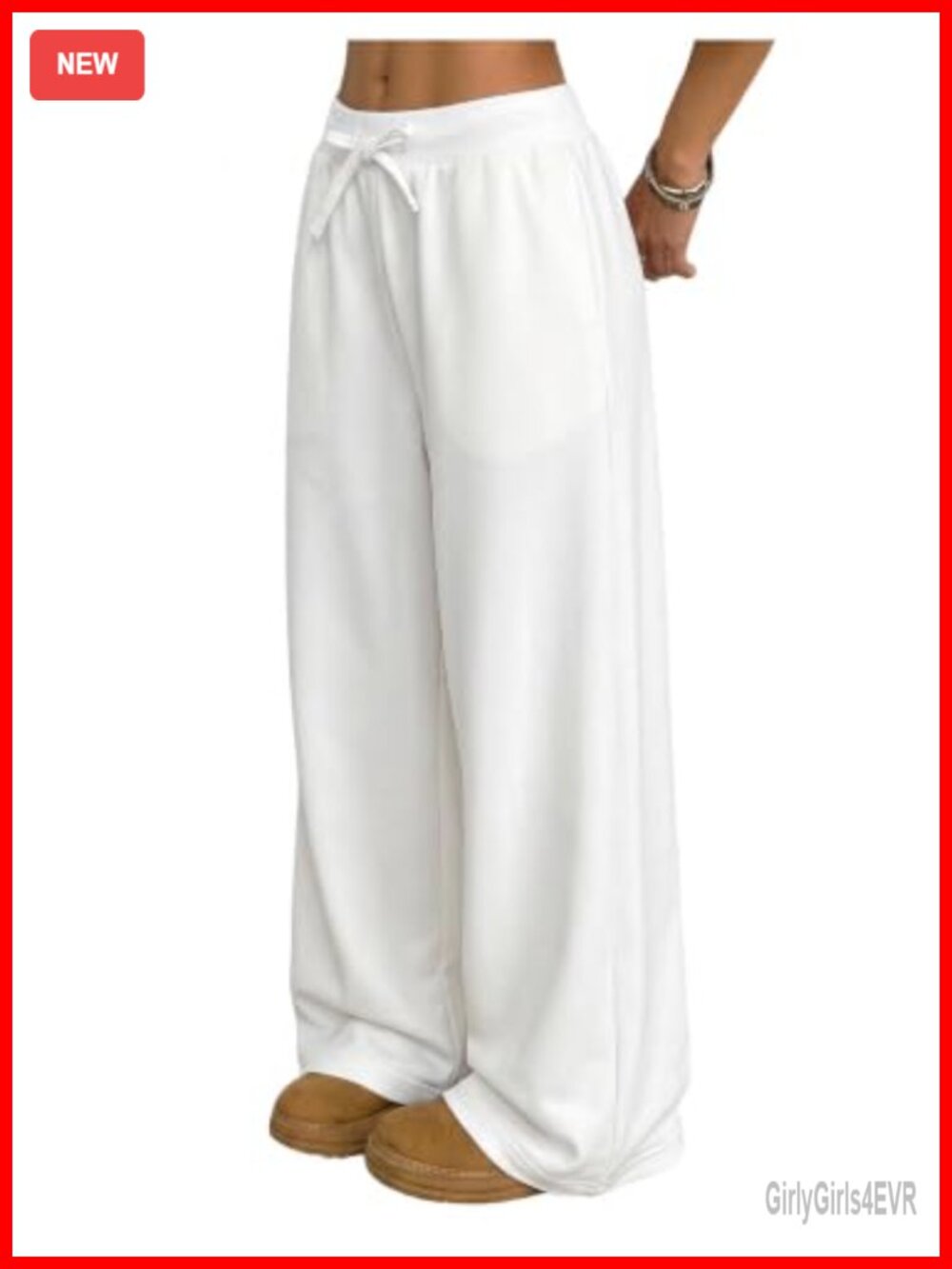 Women's Wide Leg Sweatpants Baggy Casual Lounge Trousers 100% Polyester